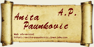 Anita Paunković vizit kartica